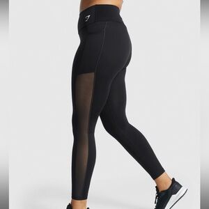 Gymshark Black High-Waist Mesh Panel Leggings